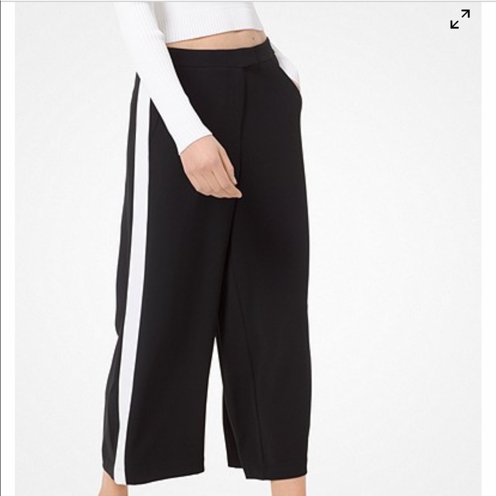 Michael Kors Contrast Stripe Wide Leg Pants